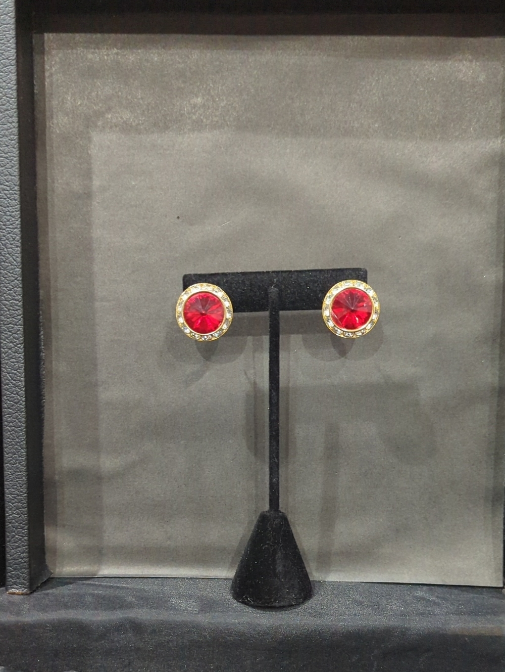 Red Crystal Stud Earrings